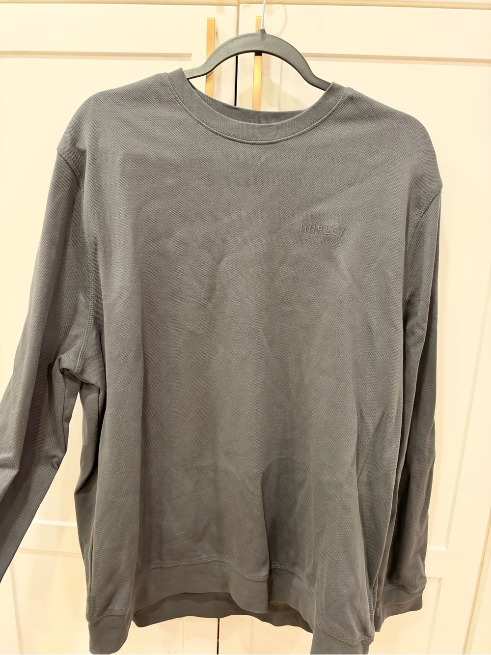 Hurley Men's Long-Sleeve Crewneck Sweatshirt - Charcoal